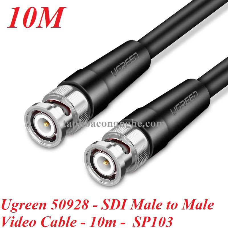 Ugreen 50928 10M màu Đen Cáp 2 đầu SDI cho máy quay + Camera cao cấp SP103 30050928